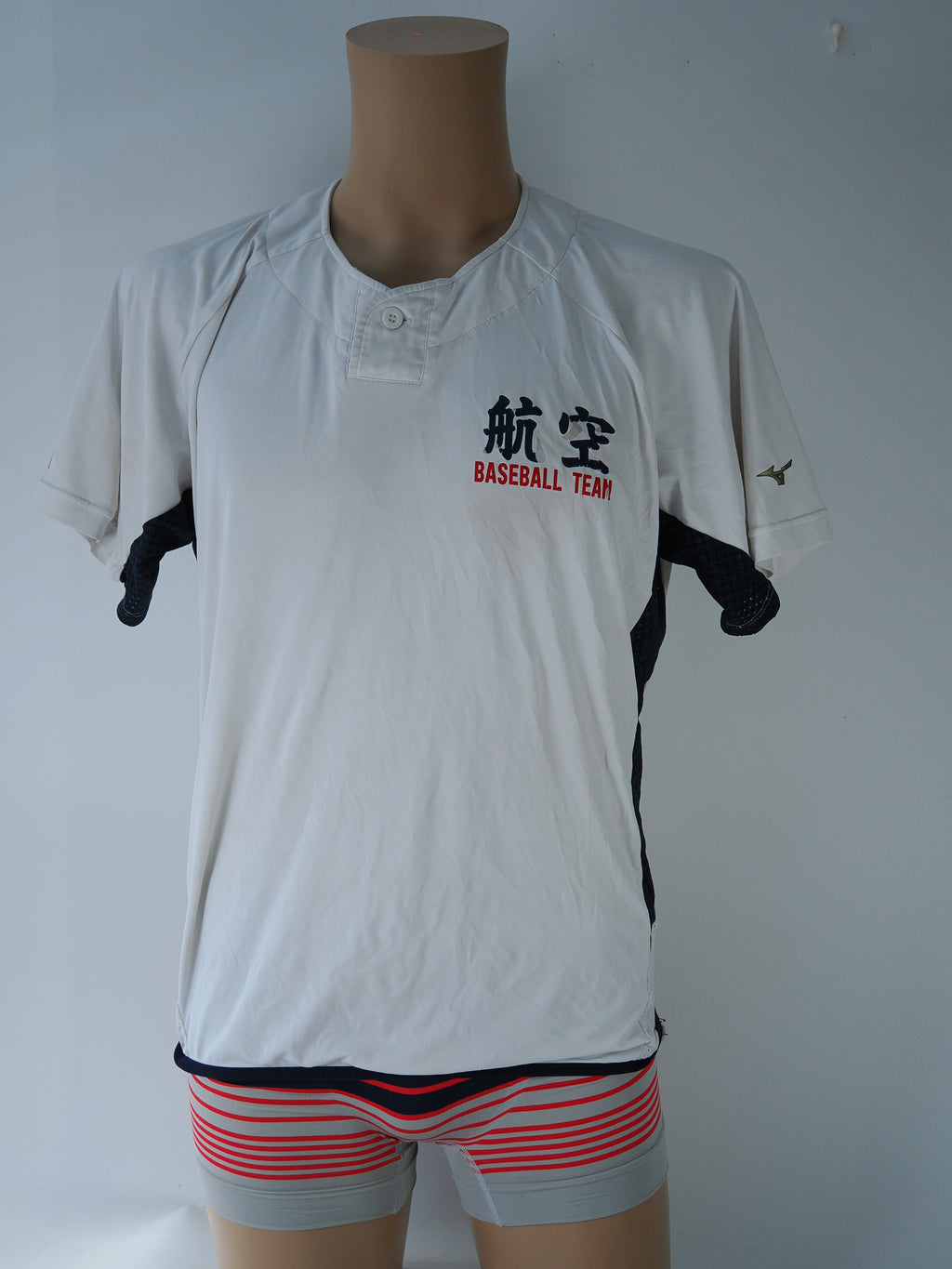 MIZUNO 航空高校　野球部　ストレッチ生地　練習ユニホーム　サイズO