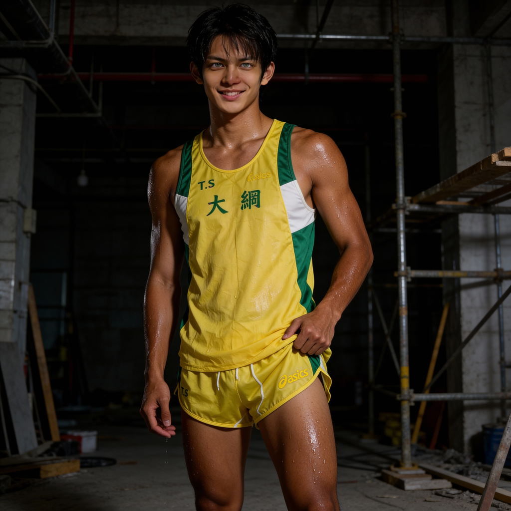 アシックス　男子陸上　トレセン　ランシャツ　ランパン