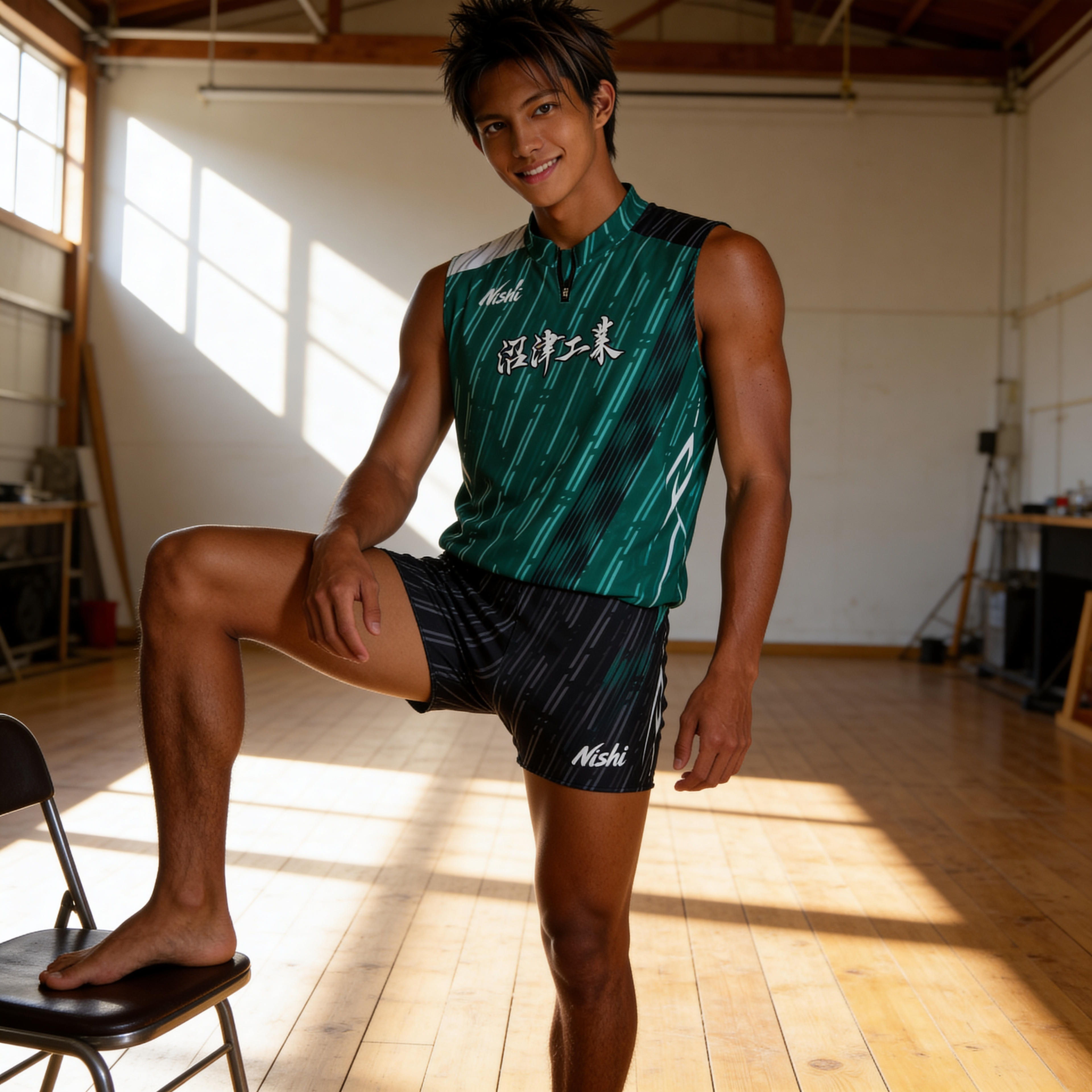 ニシスポーツ　沼津工業高校　#男子陸上部 ピチピチ　ユニホーム上下