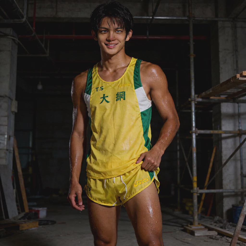 アシックス　男子陸上　トレセン　ランシャツ　ランパン